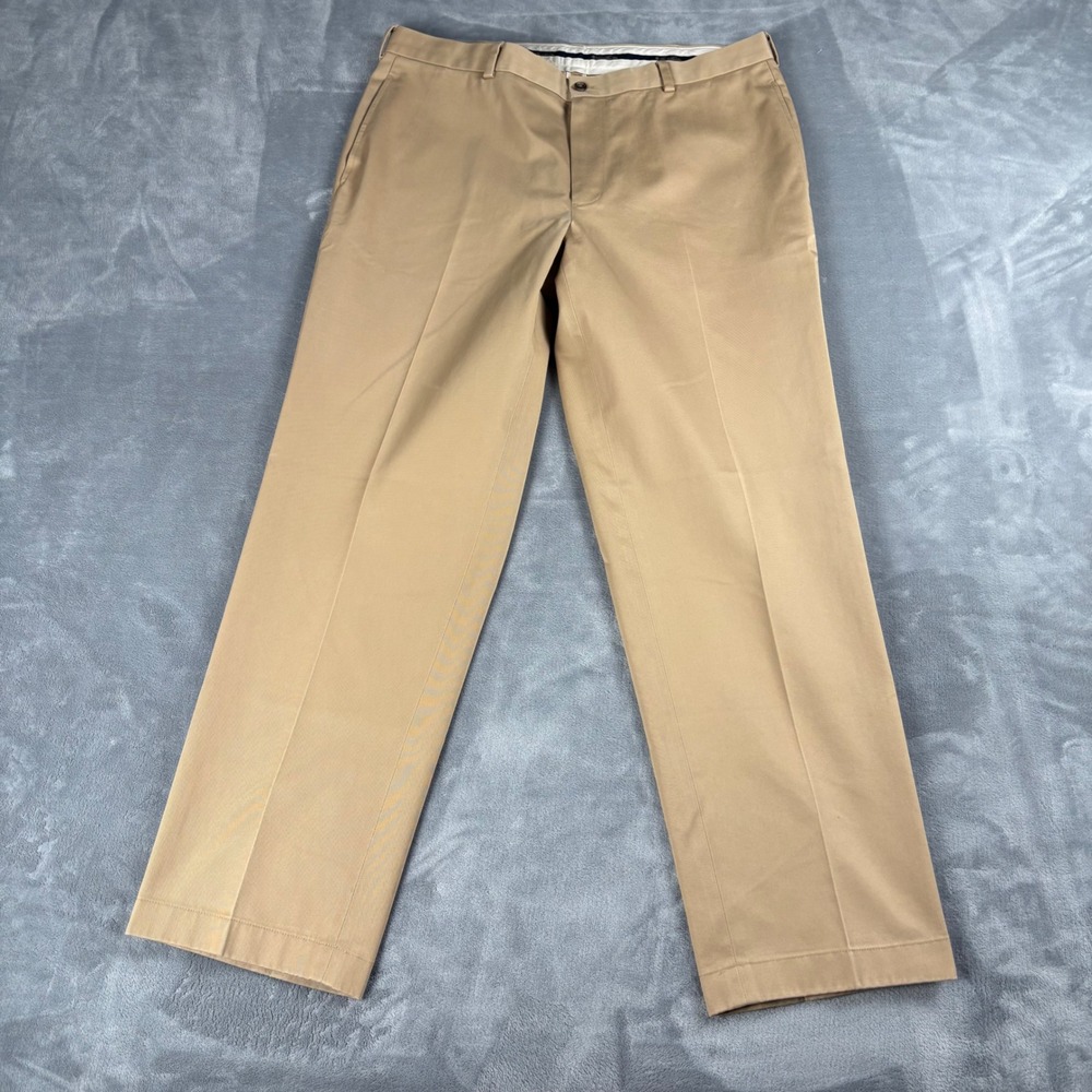 Brooks Brothers Advantage Chino Clark Fit Khaki Pants Mens 38x32‎ Tan Cotton